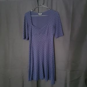 Sourpuss navy with black Swiss dots retro style dress M
